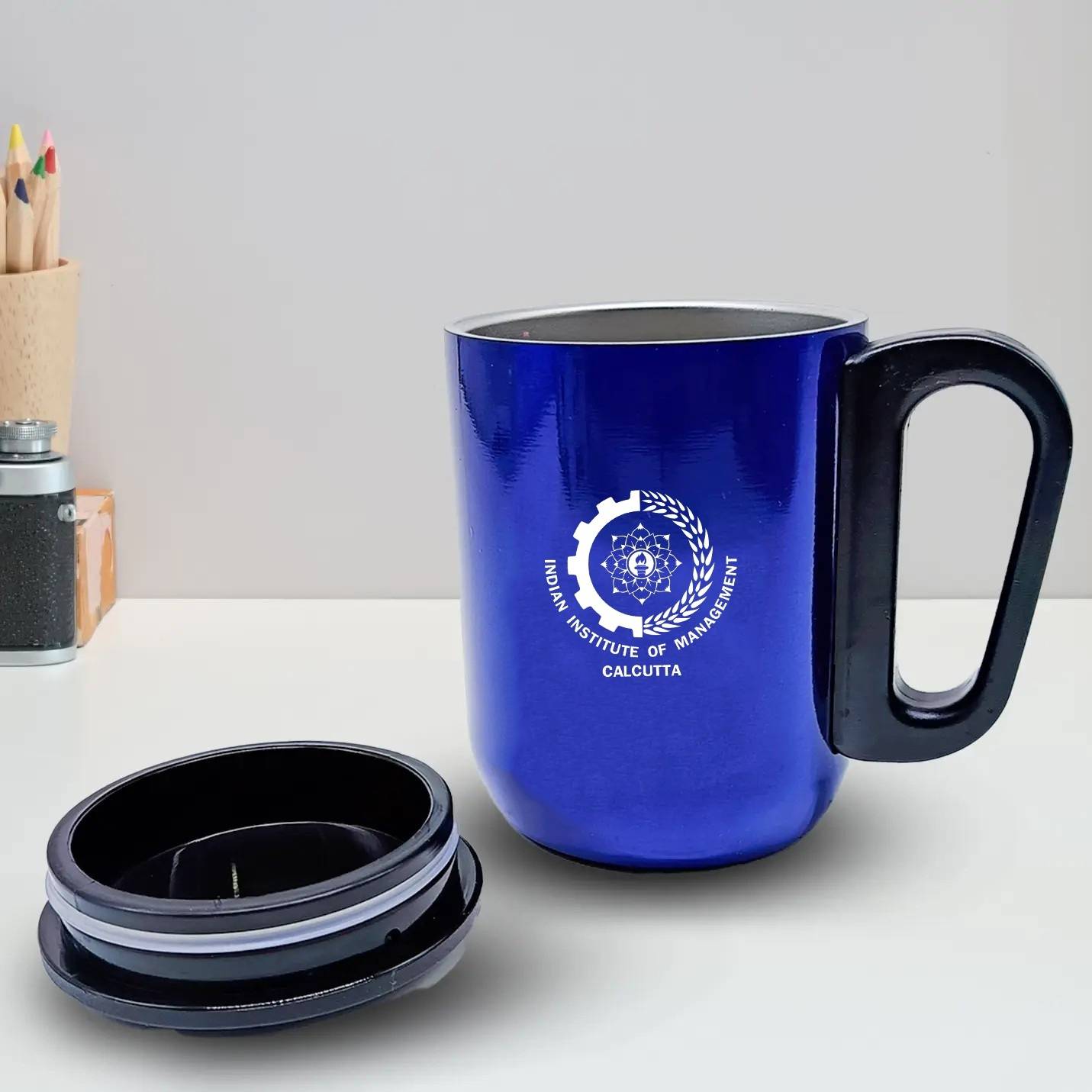Elite IIMC Logo Black Coffee Mug With Lid