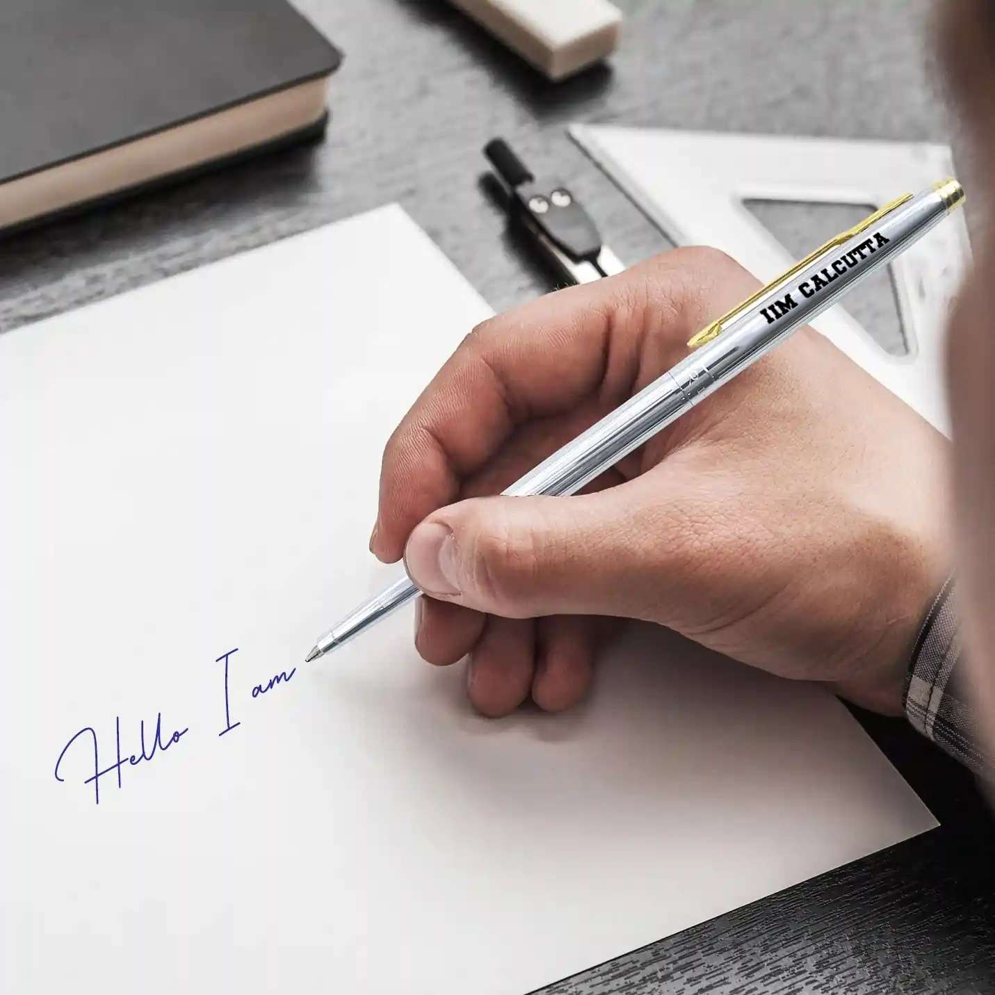 Slim Shiny IIMC Metal Engraved Parker Pen - Main Image