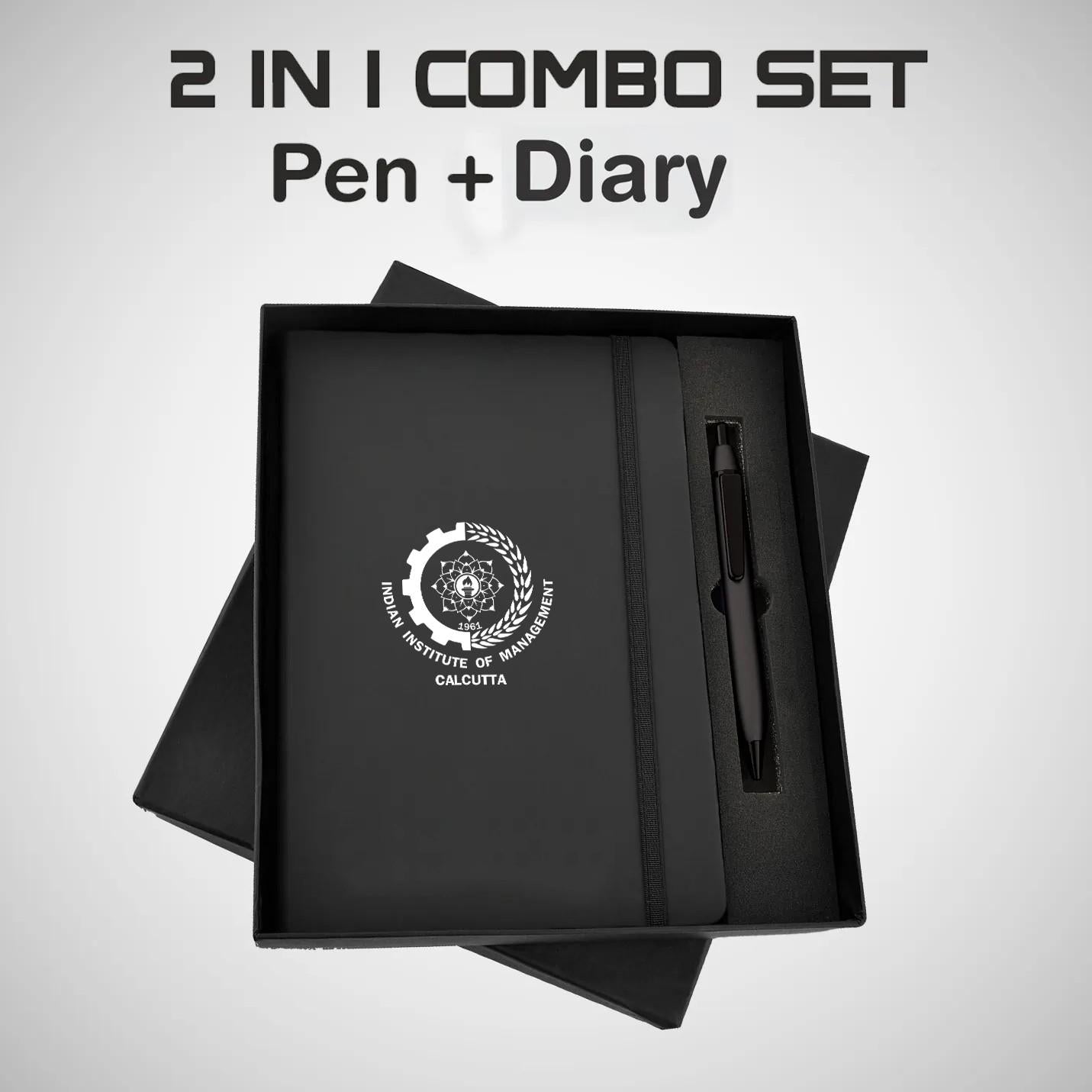 Trendy IIMC Corporate Gift Set with Black Elastic Pen