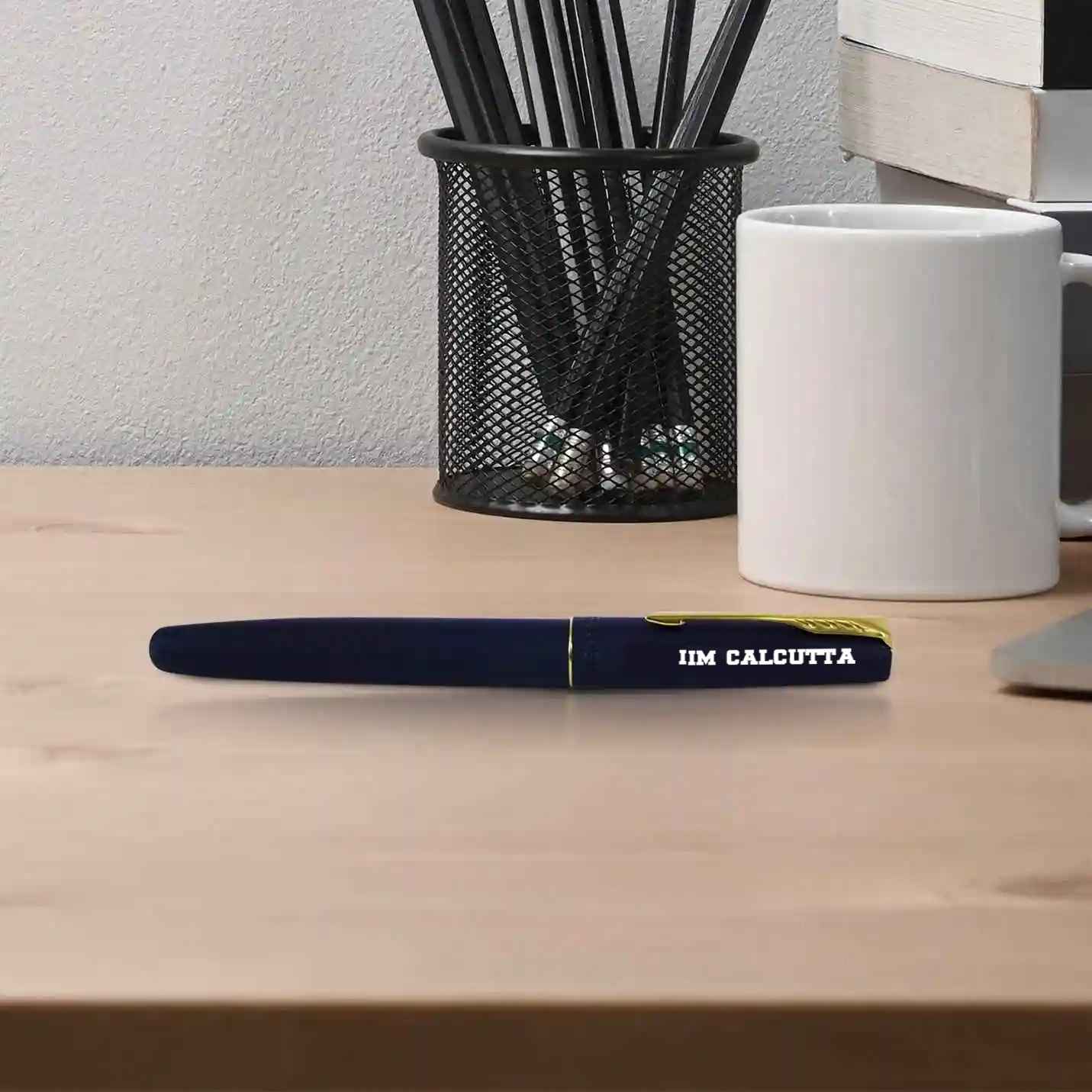 Top IIMC Logo Parker Frontier Matte Black Roller Ball Pen