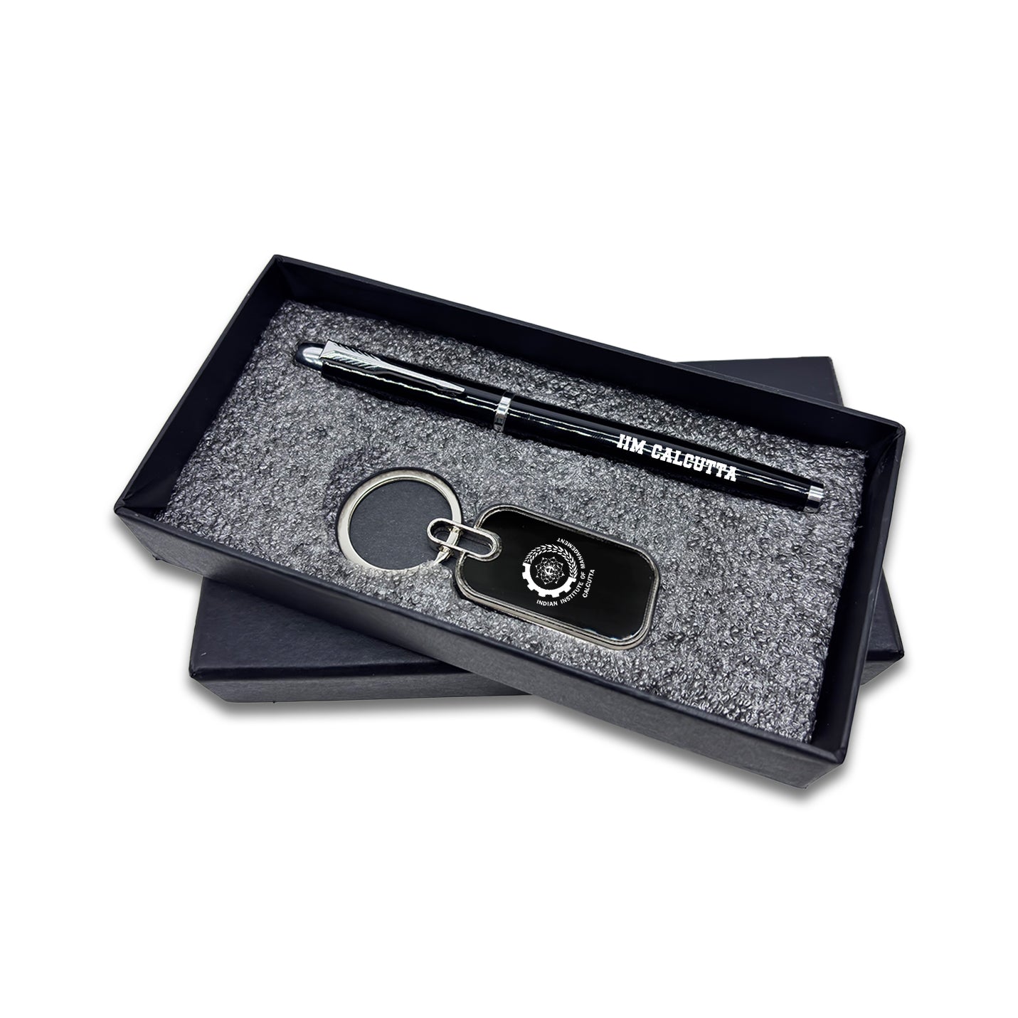 IIMC Branded Black Pen & Keychain Combo Gift Set