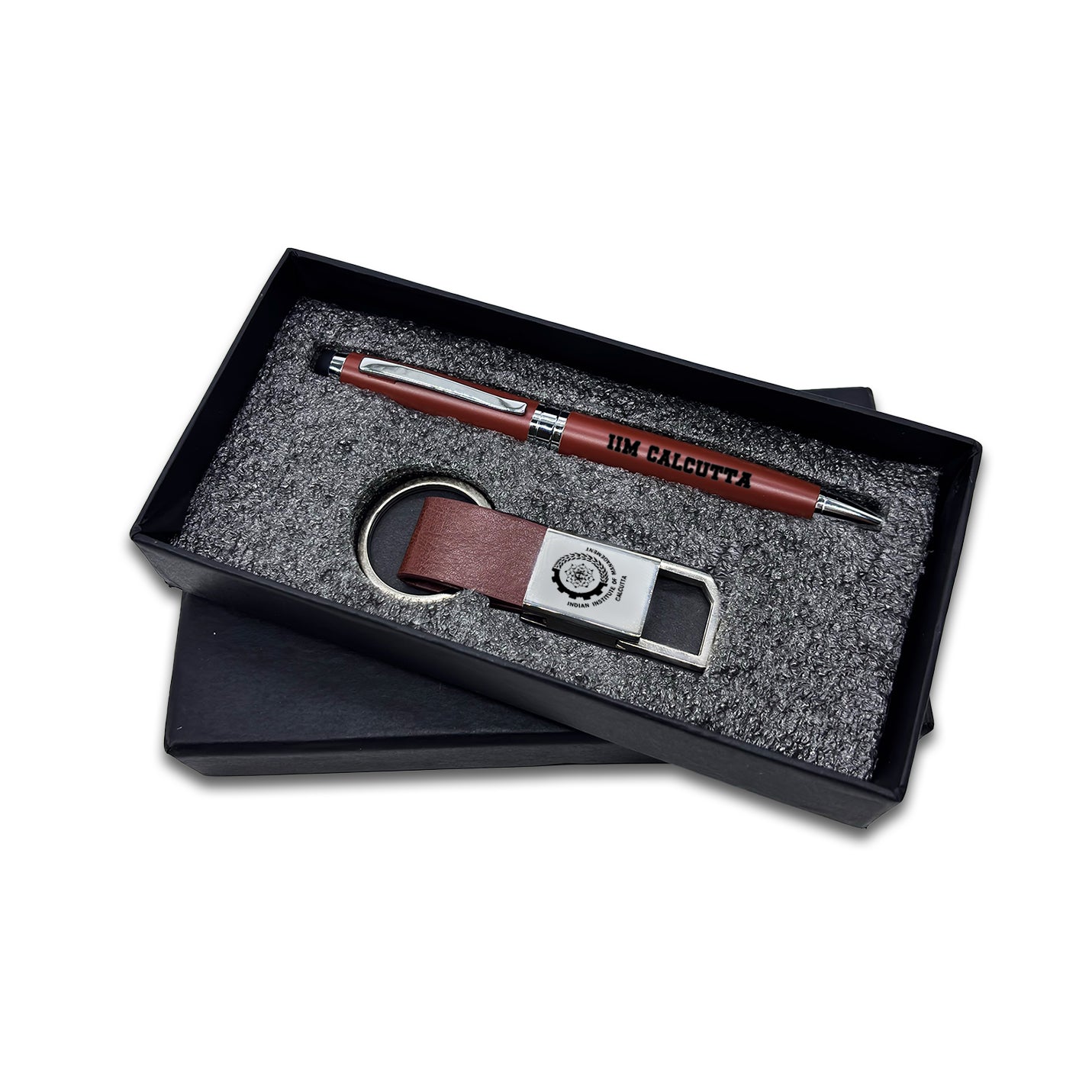  2 in 1 IIMC Logo Brown Pen & Keychain Gift set