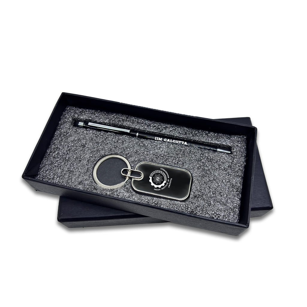 2 in 1 IIMC Logo Black Pen & Keychain Gift set