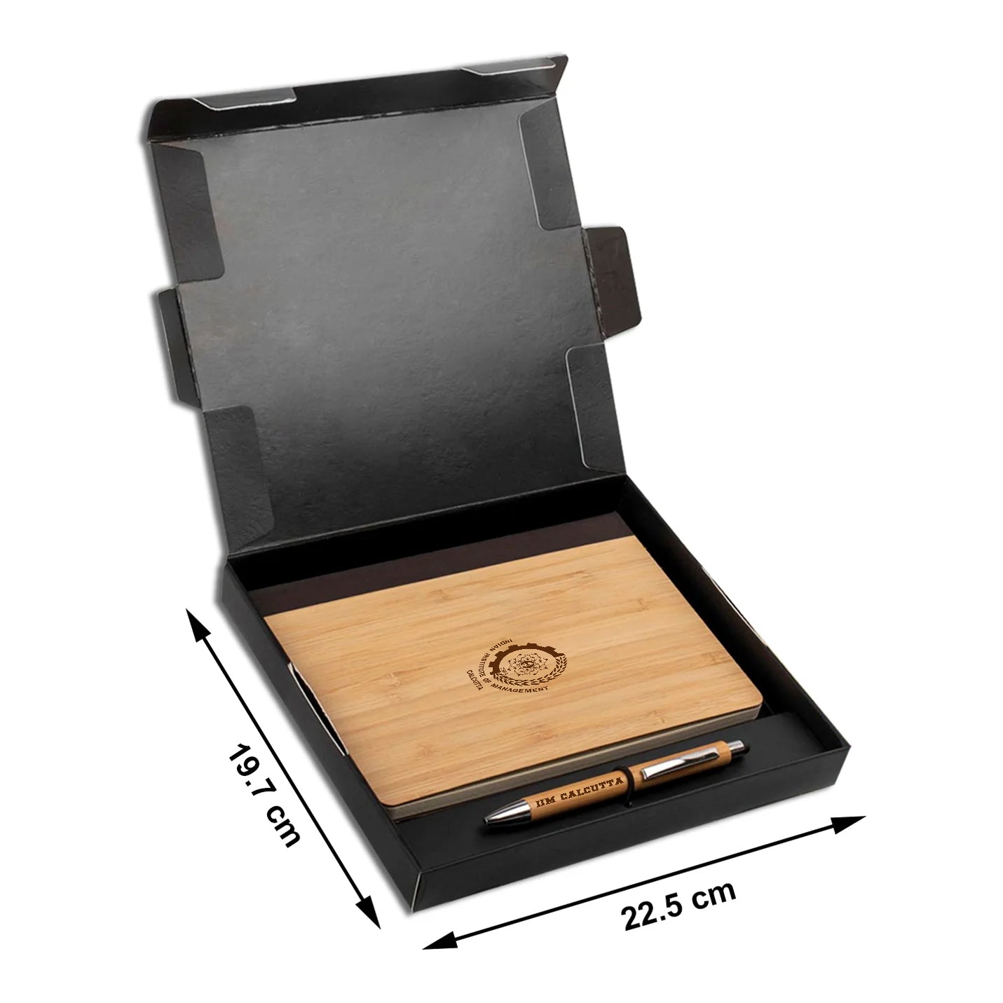 IIMC Executive Bamboo Notebook With Pen Combo Gift Set
