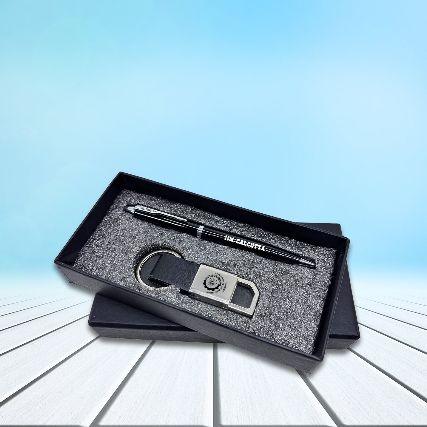 2 in 1 Trendy IIMC merchandise Black Pen & Keychain Gift set