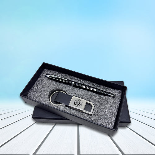2 in 1 Trendy IIMC merchandise Black Pen & Keychain Gift set