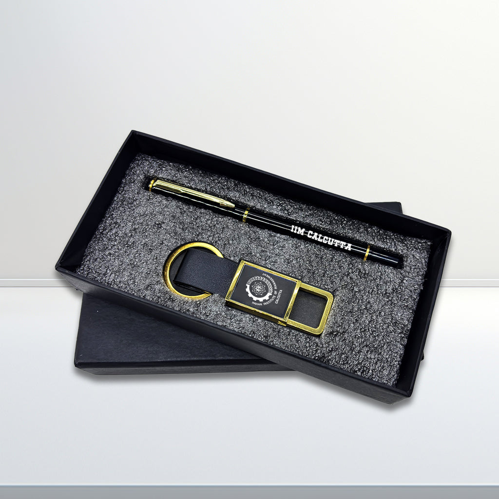 Iconic 2 in 1 IIMC Logo Black Pen & Keychain Gift set