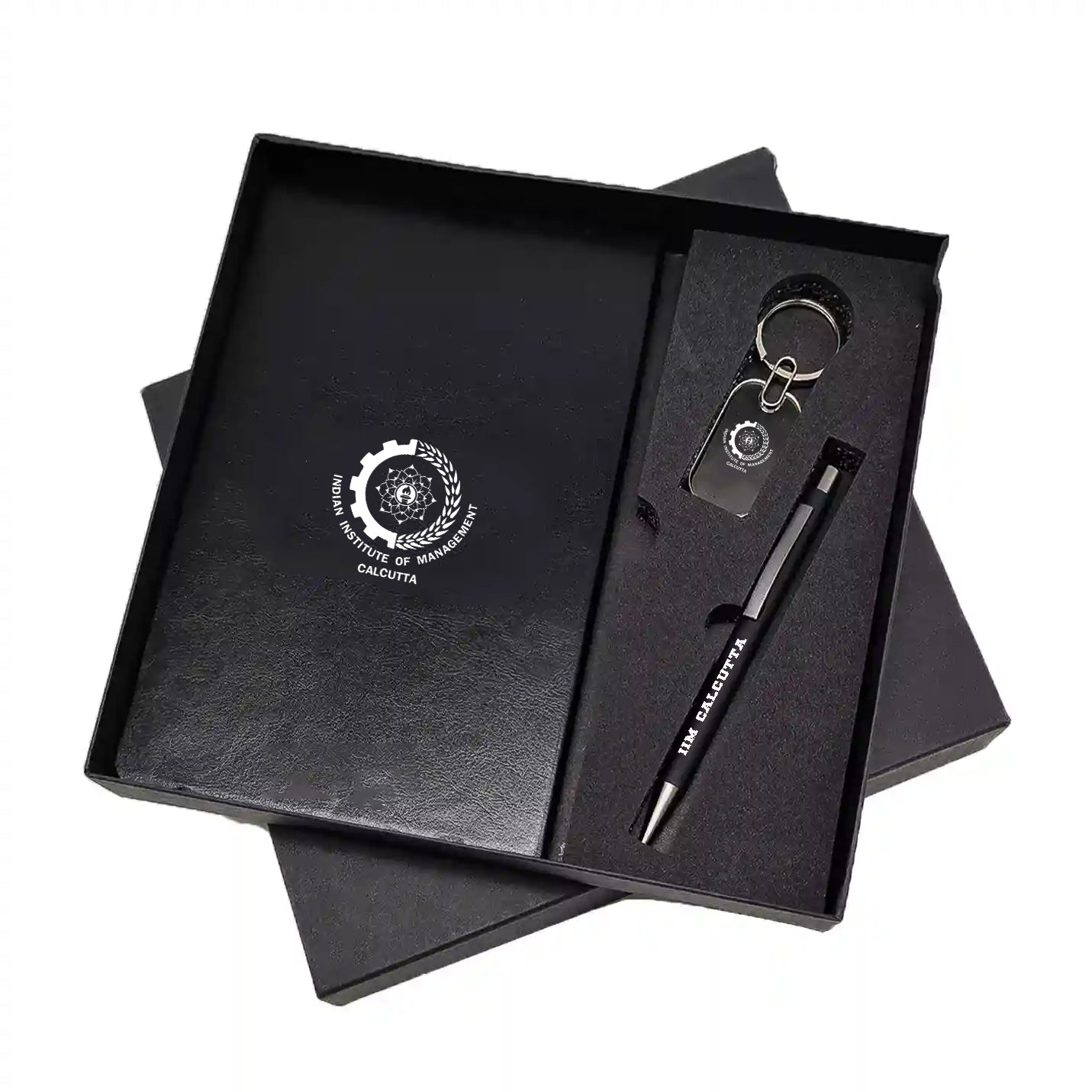 Trendy 3 in 1 Combo Black pen, keychain & Diary 