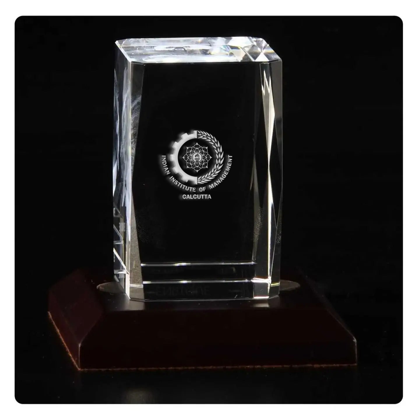 Timeless IIMC 3D Laser Engraved Crystal Memento