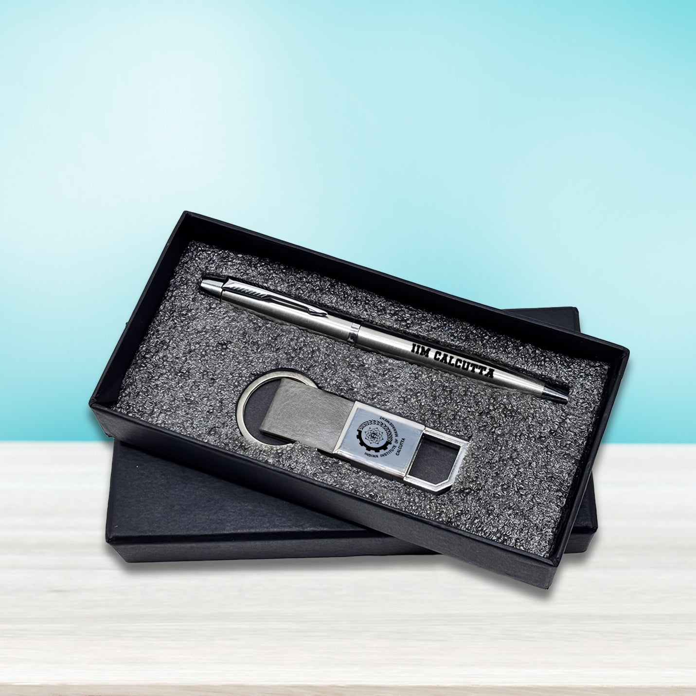 Exquisite 2 in 1 IIMC Logo Silver Pen & Keychain Gift set