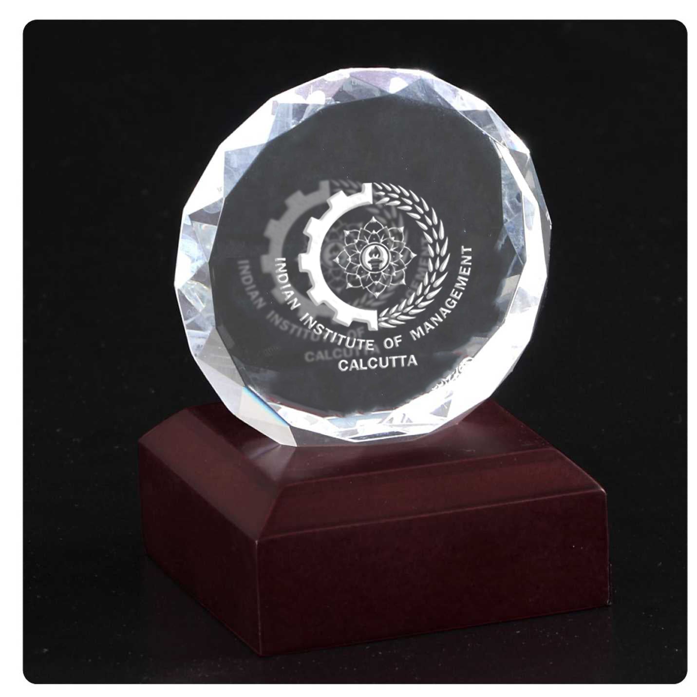 Official IIMC 3D Laser Engraved Crystal Memento