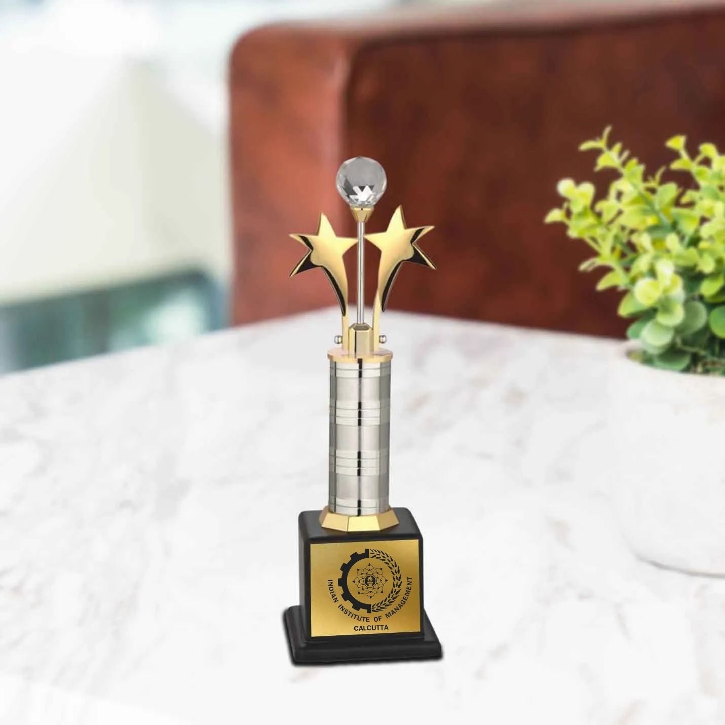 Elegant Crystal 4-Star Achievement IIMC Trophy
