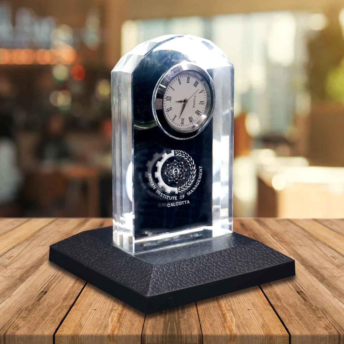 IIMC Official Crystal Memento with Logo & Clock