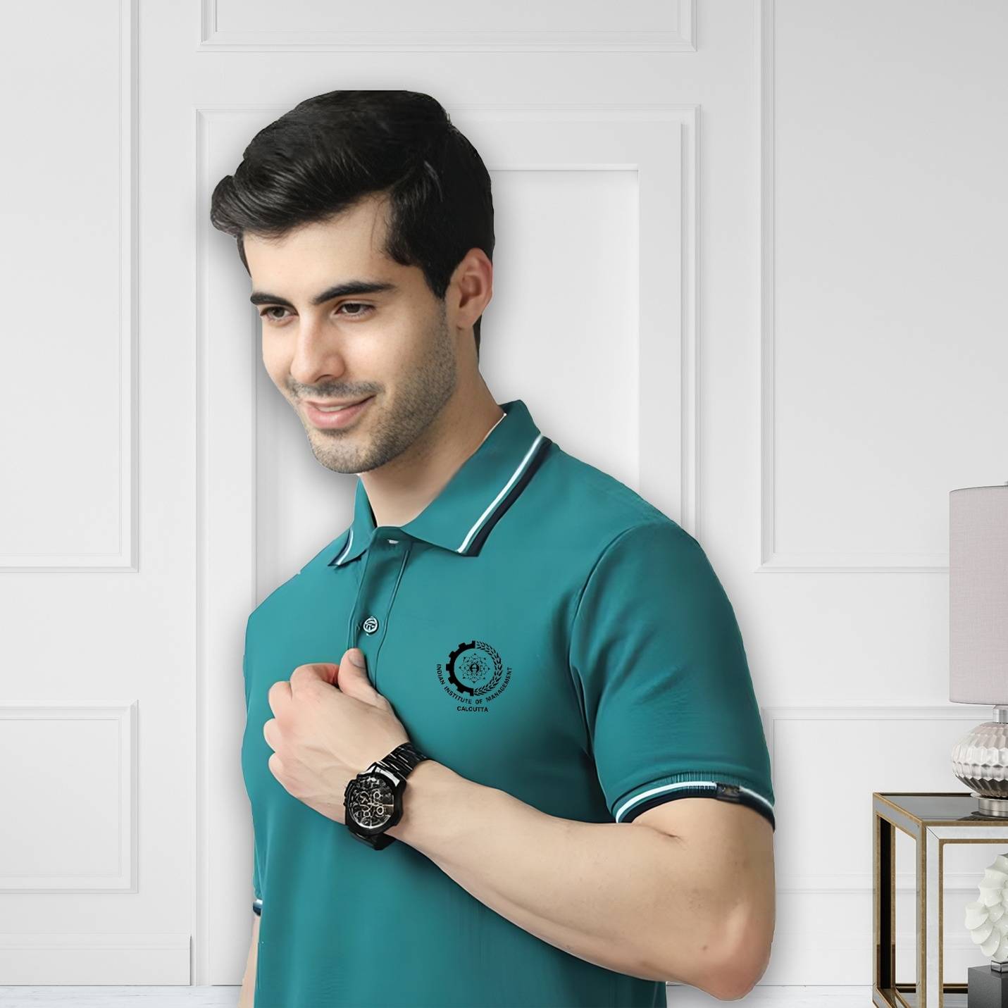 Aqua Green IIMC Polo T-Shirt with Official Logo Branding