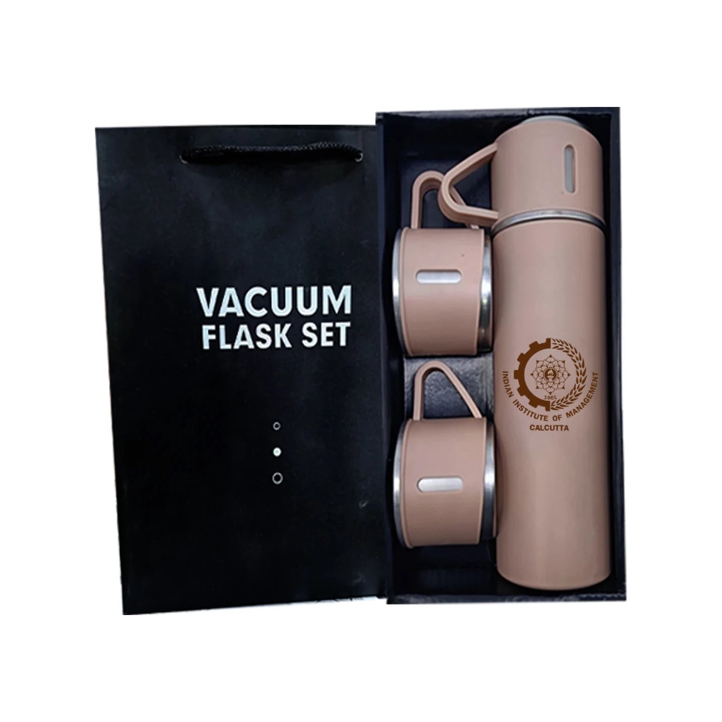 IIMC Beige Vacuum Flask Set with 3 Cups 