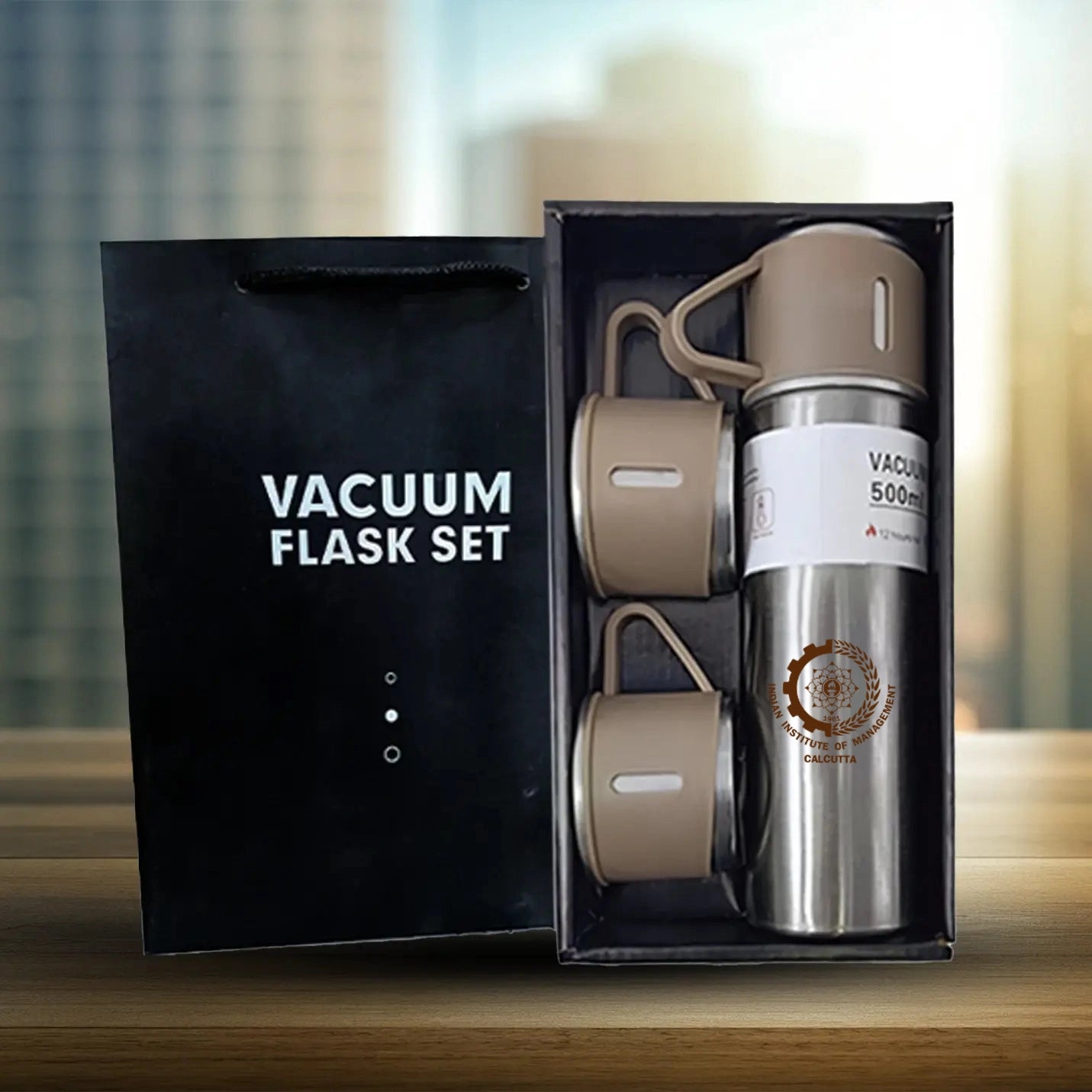 Trendy IIMC Premium Steel Vacuum Flask Gift Set 