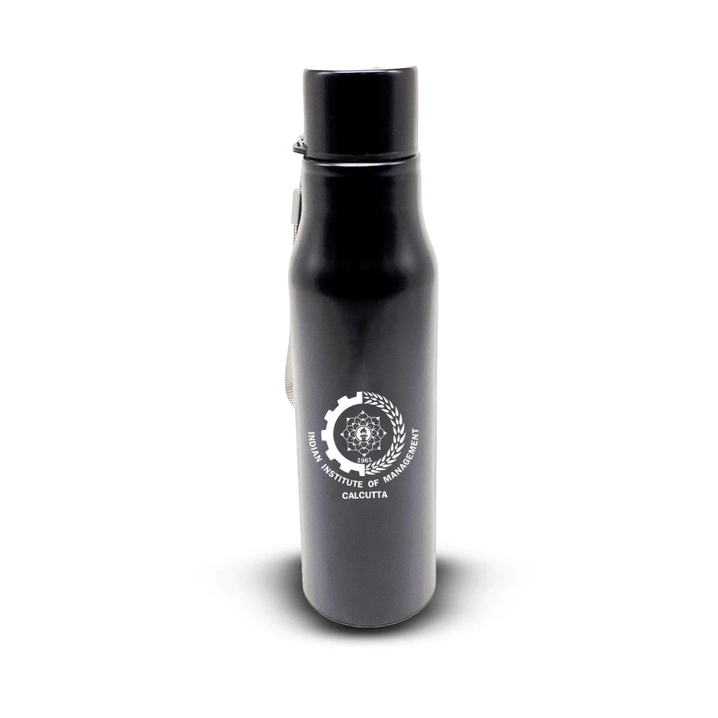 Spill proof Black IIMC Logo Stainless Steel Water Bottle