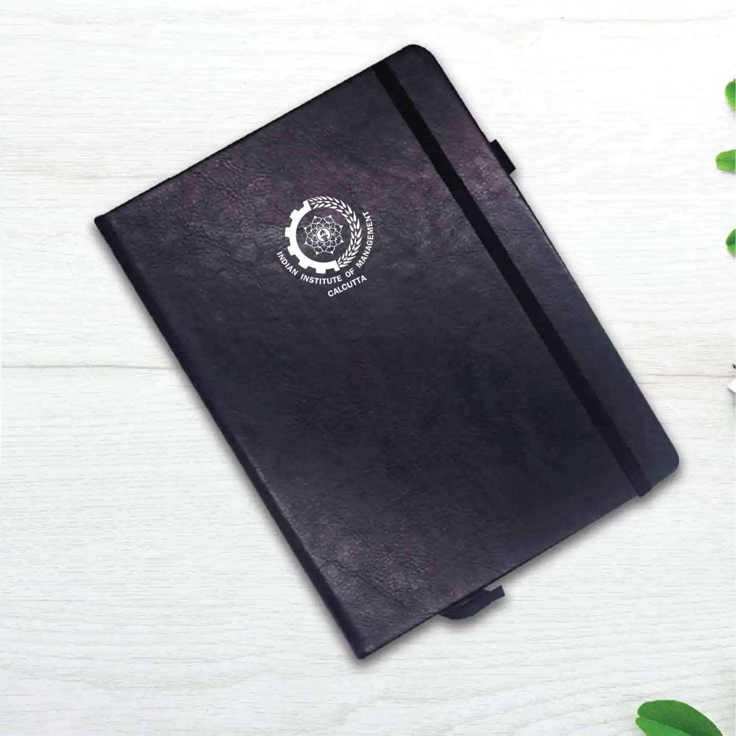 IIMC Merchandise Black Diary with Elastic Closure
