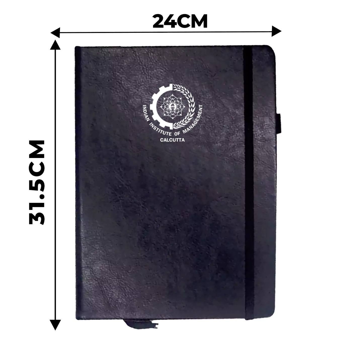 IIMC Merchandise Black Diary with Elastic Closure