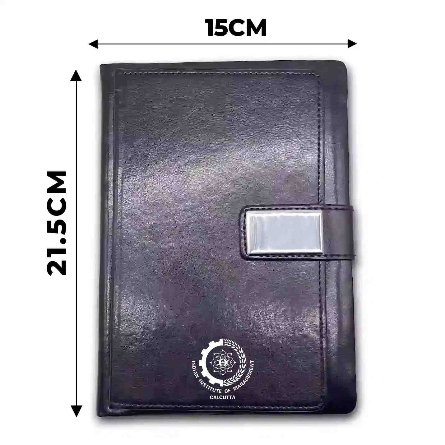 Elegant IIMC Logo Black Corporate Diary with Flap