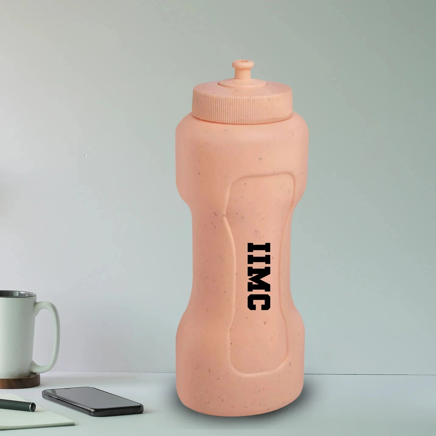 Easy-carry Dumbbell-Shaped Beige Water Bottle