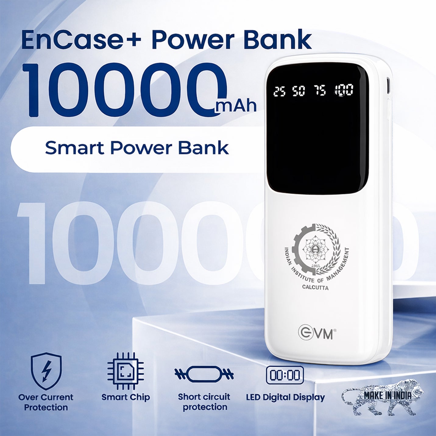 White Personalised Smart Encase Power Bank 