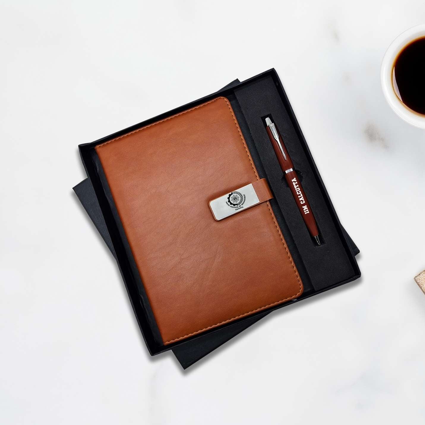 Premium 2 in 1 IIMC Logo Brown Pen & Diary Gift set
