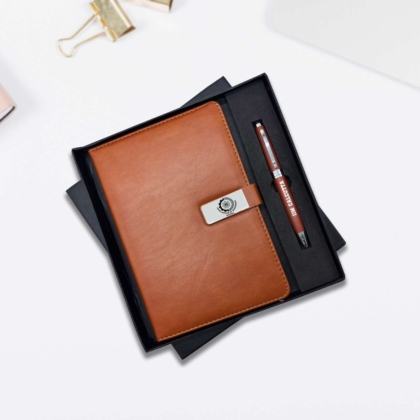 Classy 2 in 1 Brown IIMC Logo Pen & Diary Gift set
