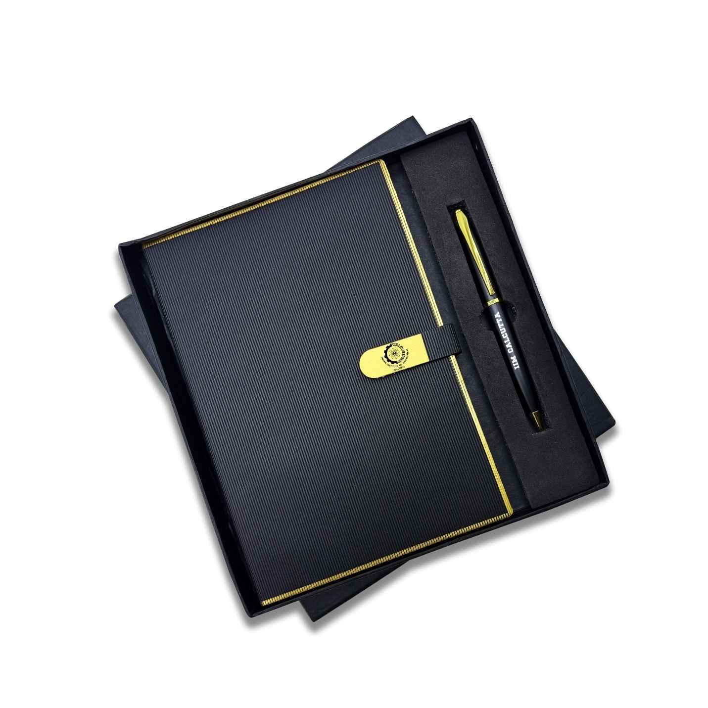 Top-notch 2 in 1 Black & Gold IIMC Logo Pen & Diary Gift set