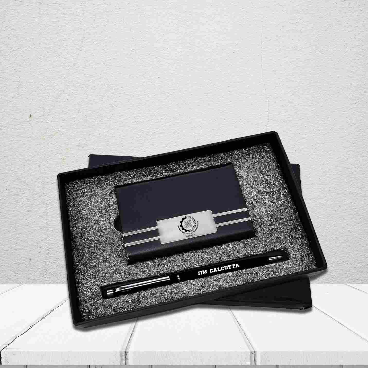 Elegant 2 in 1 Black IIMC Logo Pen & Card holder Gift set