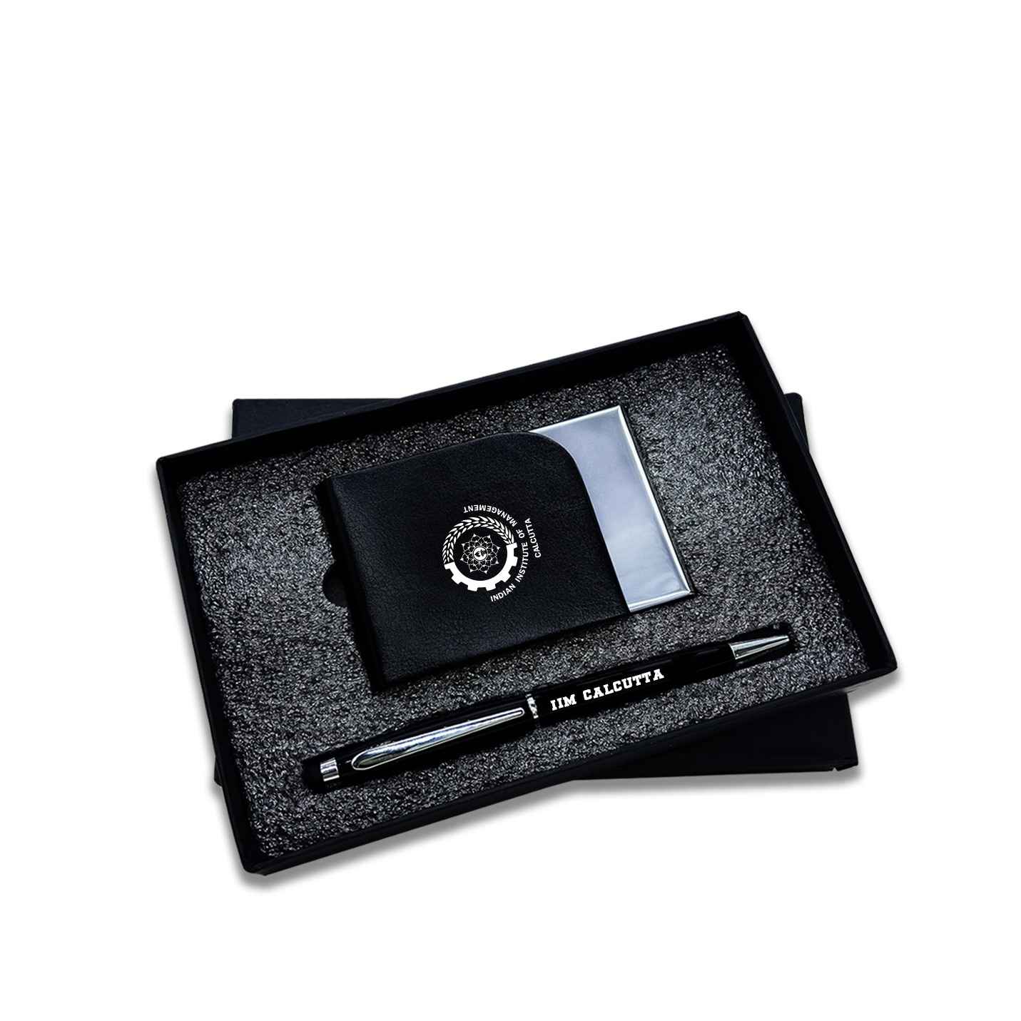 Top-tier 2 in 1 IIMC Logo Black Pen & Card Holder Gift set
