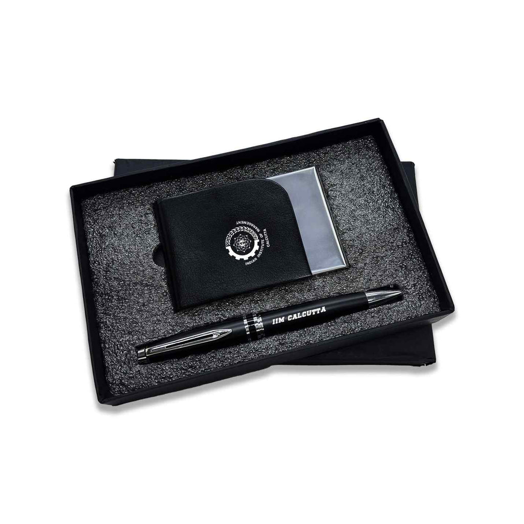 Top 2-in-1 IIMC Logo Black Pen & Card holder Gift set