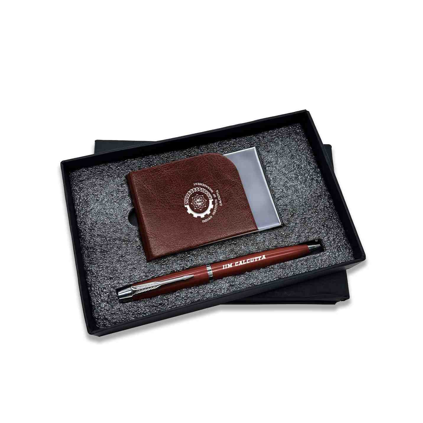 Superior 2 in 1 IIMC Logo Brown Pen & Card holder Gift set