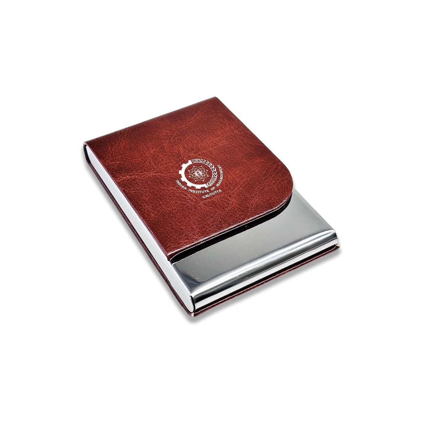 Elite 2 in 1 IIMC Logo Brown Pen & Card holder Gift set