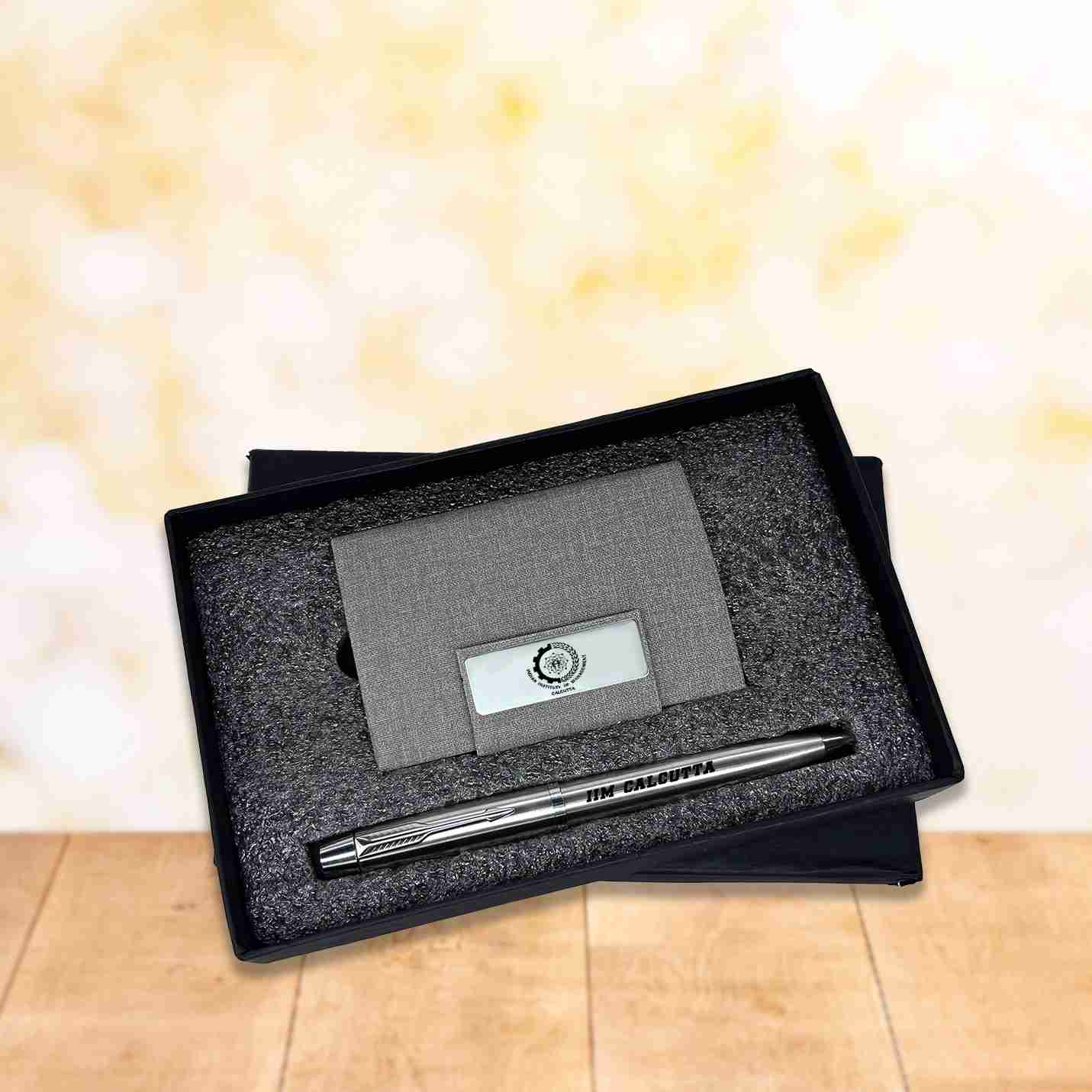 Top-quality 2 in 1 IIMC Logo Grey Pen & Card holder Gift set