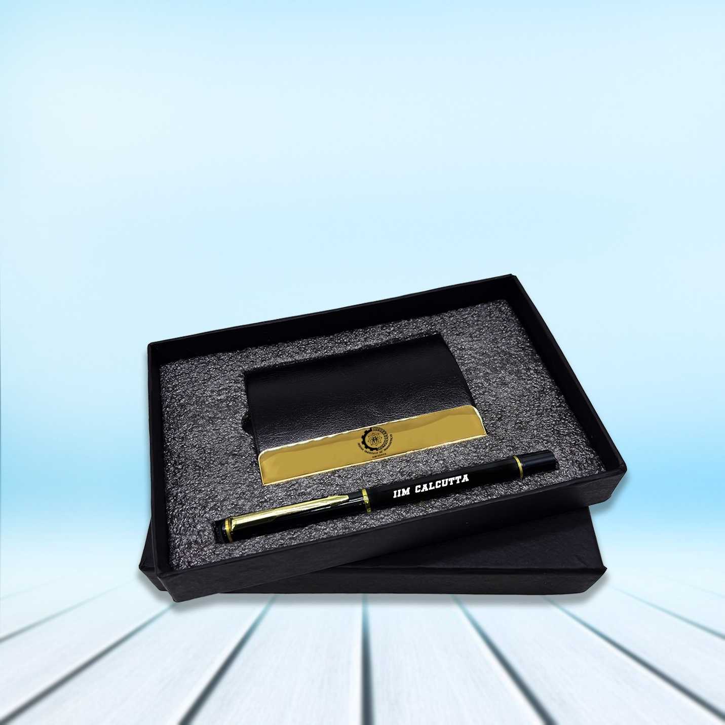 Premium 2 in 1 IIMC Logo Pen & Card holder Black Gift set