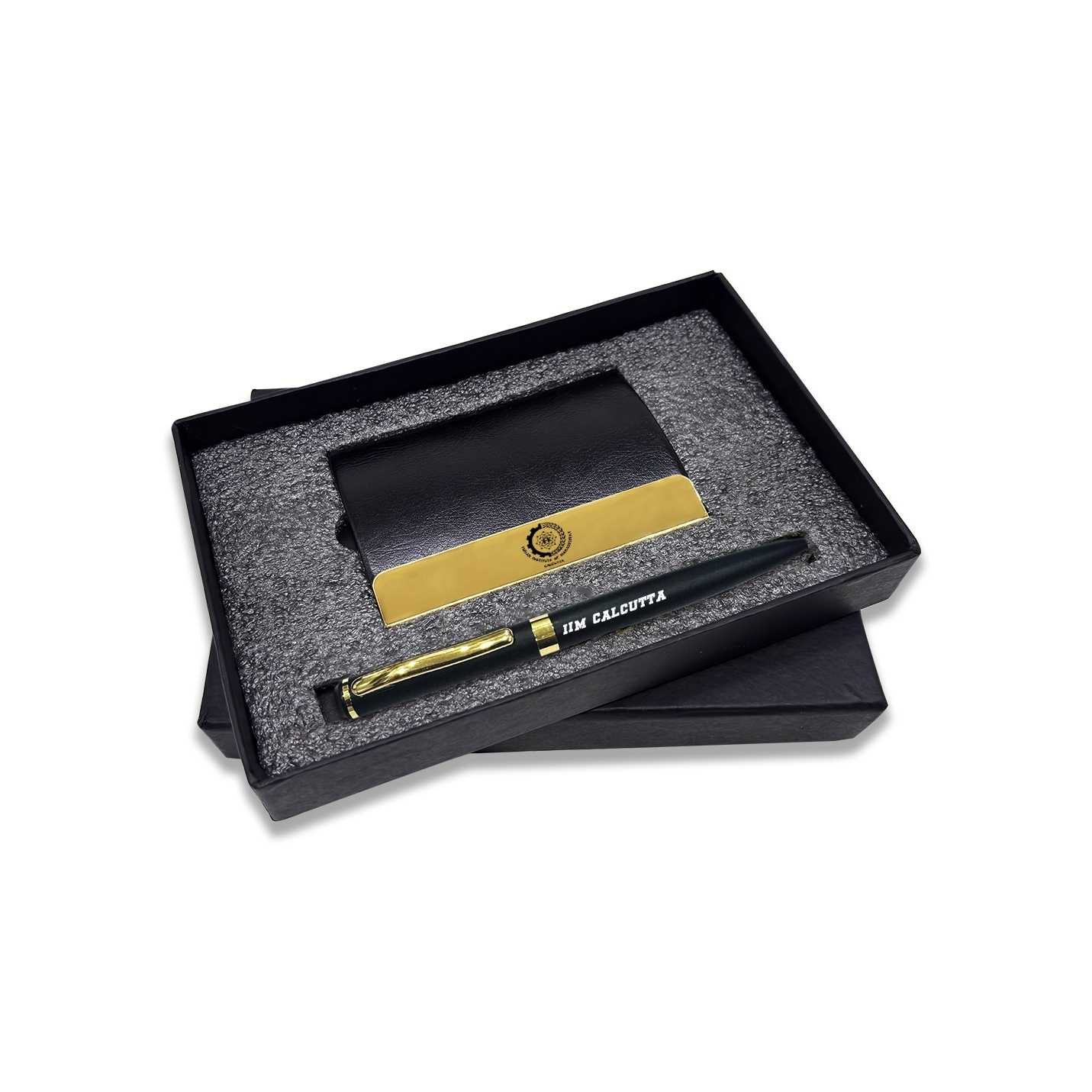 Elegant 2 in 1 IIMC Logo Pen & Card holder Black Gift set