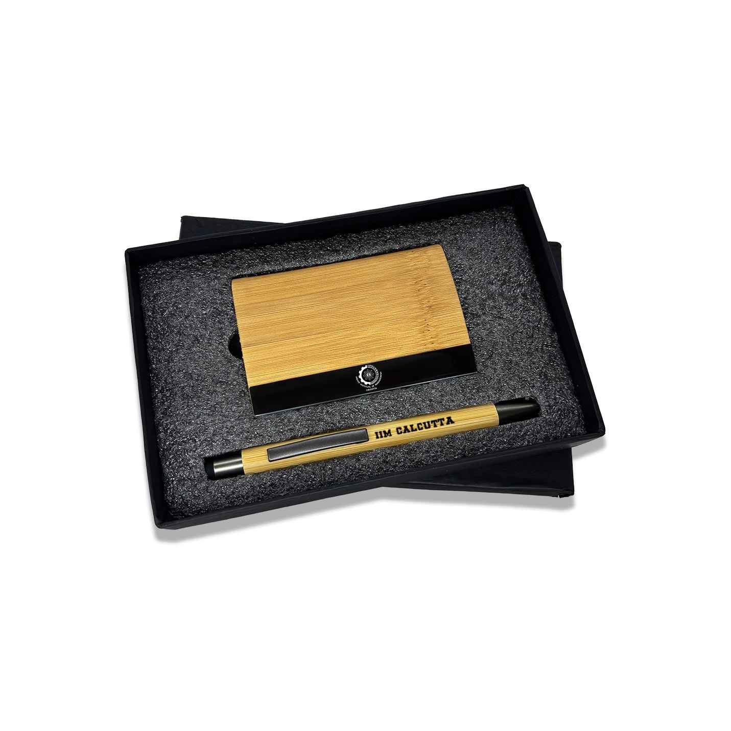 Eco-friendly 2 in 1 IIMC Logo Pen & Card holder Bamboo Gift set