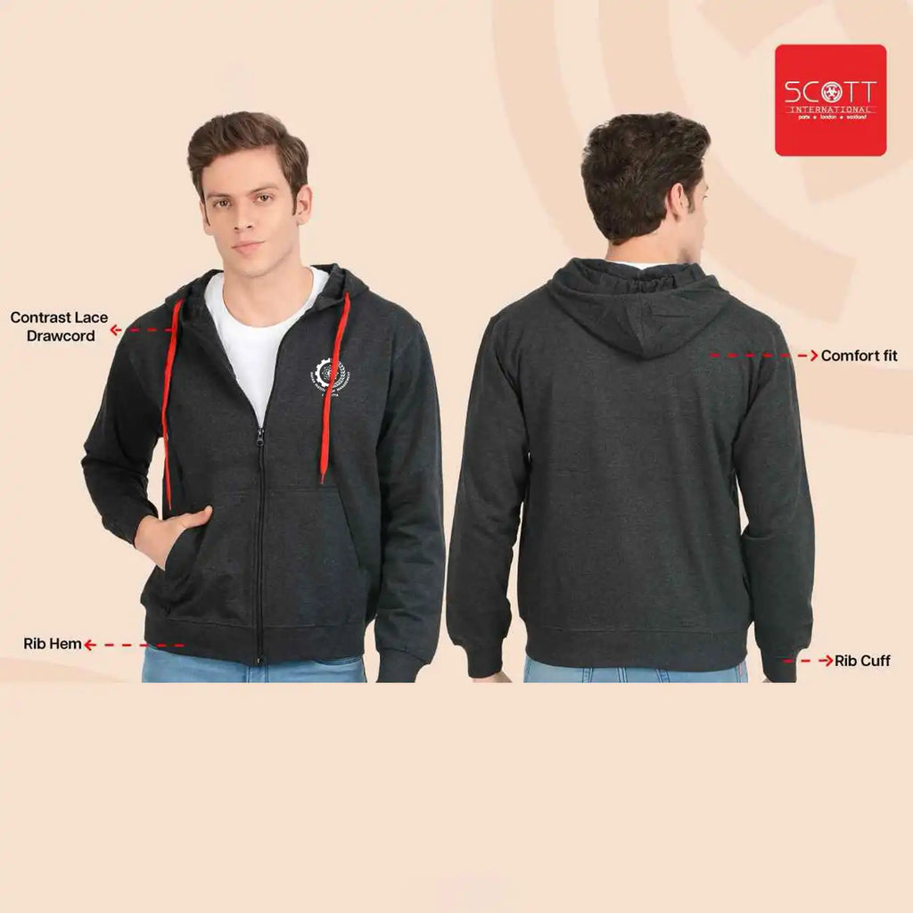 Urban Unisex Grey IIM Calcutta Merchandise Hoodie with Zip