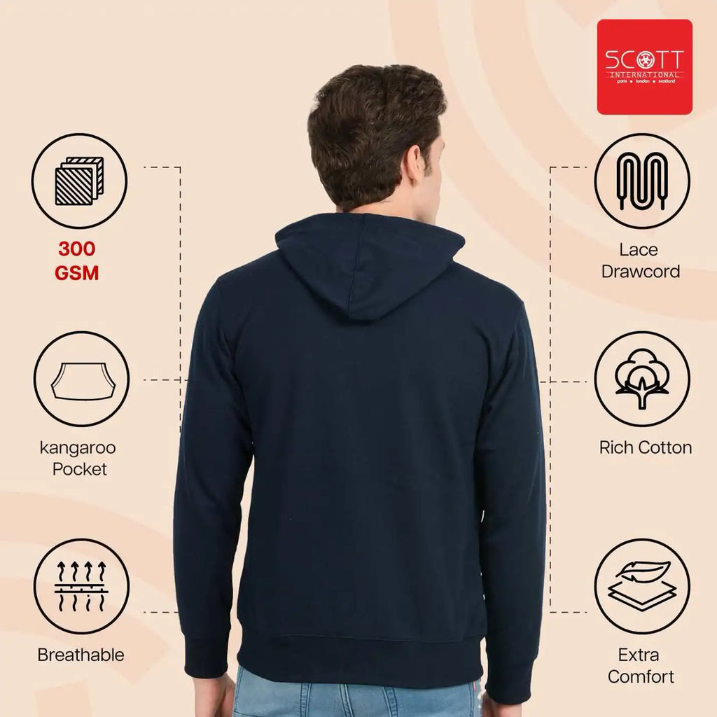 Classic Navy Blue IIM Calcutta Merchandise Hoodie with Zip