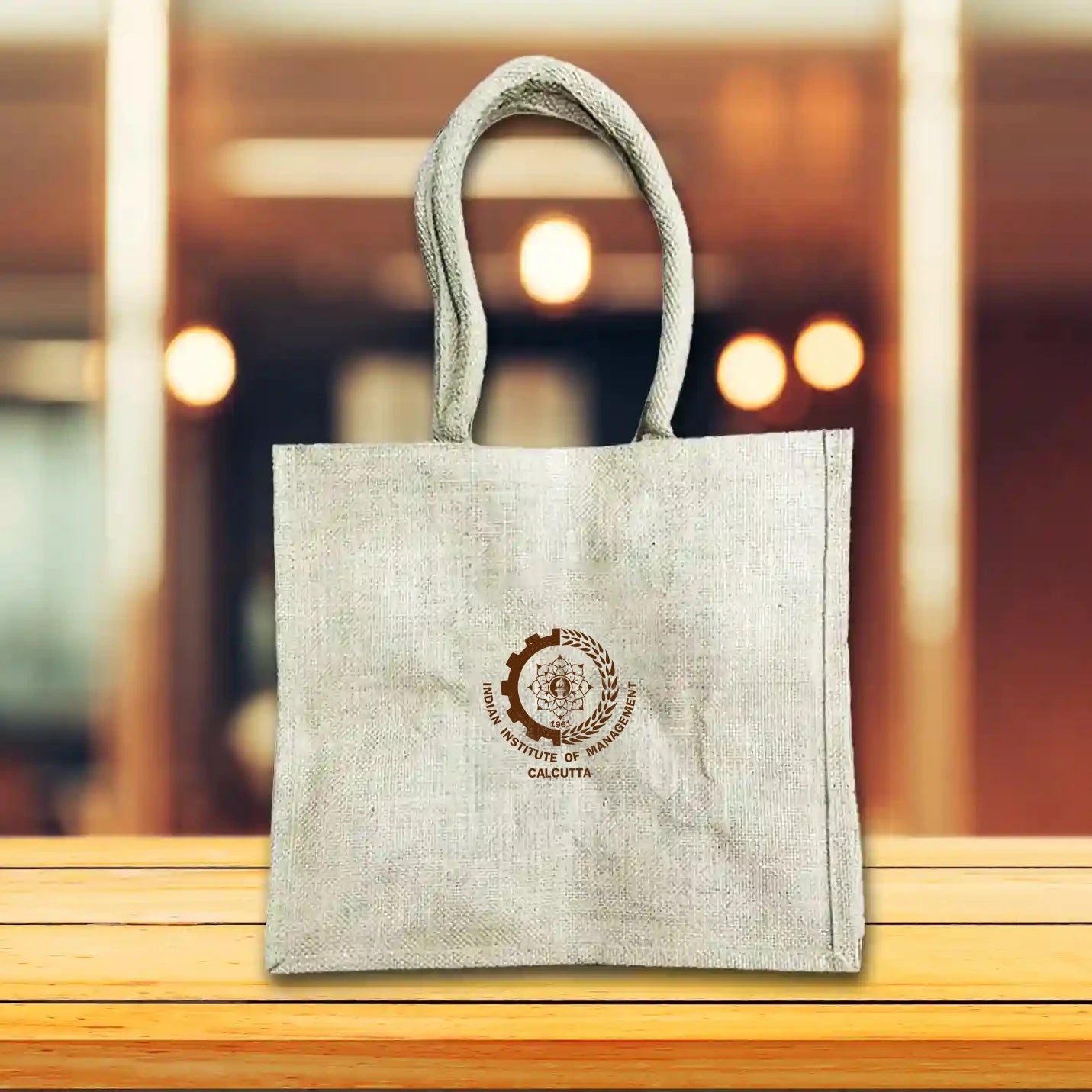 Resuable Jute IIMC Logo Canvas Tote Bags