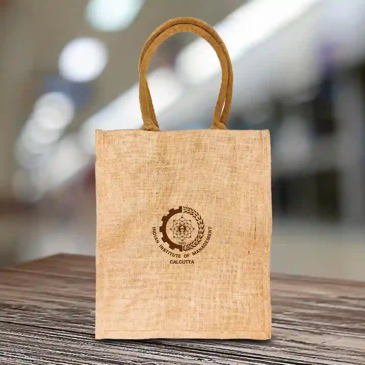 Trendy IIMC Official Jute Tote Bag