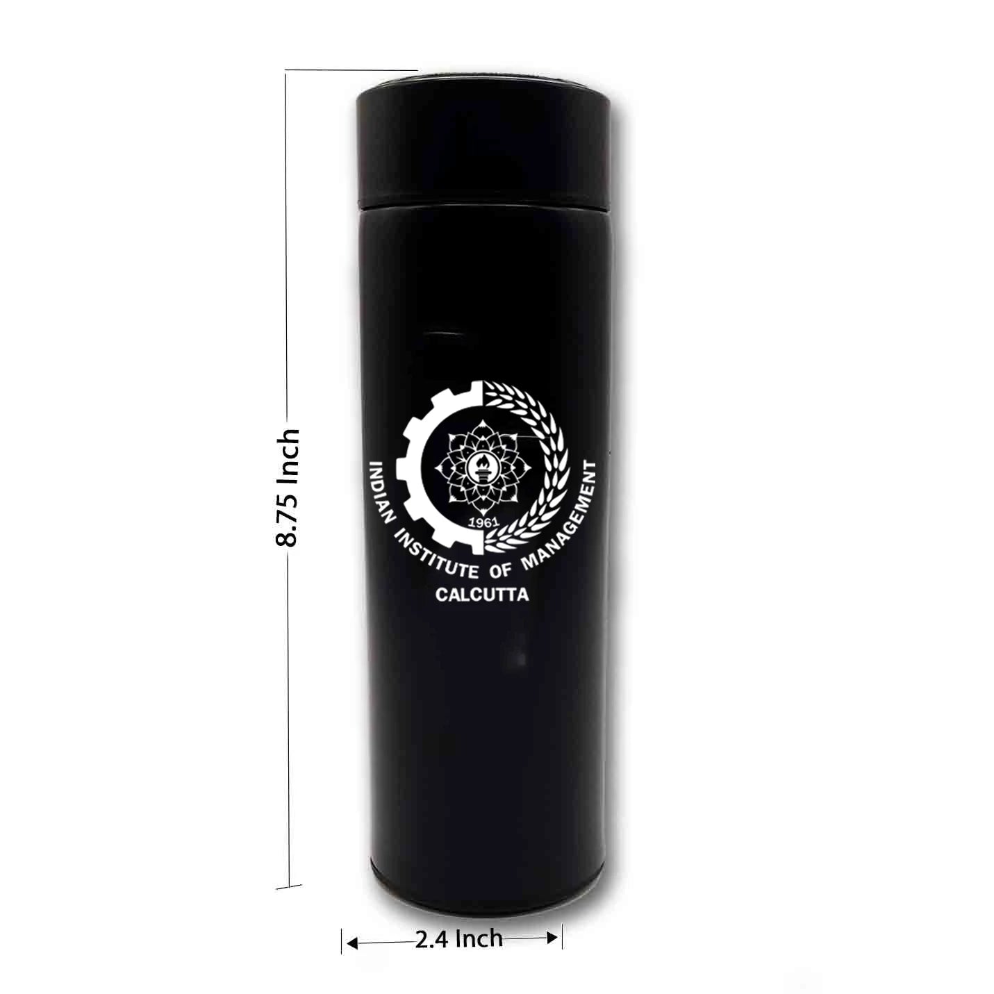 Leakproof IIMC Logo Black Bottle With Temperature Display on Lid 