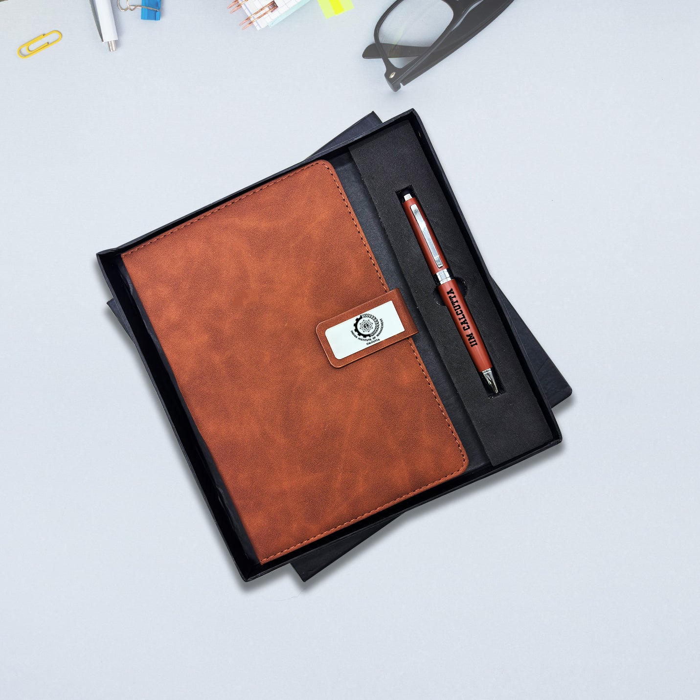 Top-tier 2 in 1 IIMC Logo Blue Pen & Diary Gift set