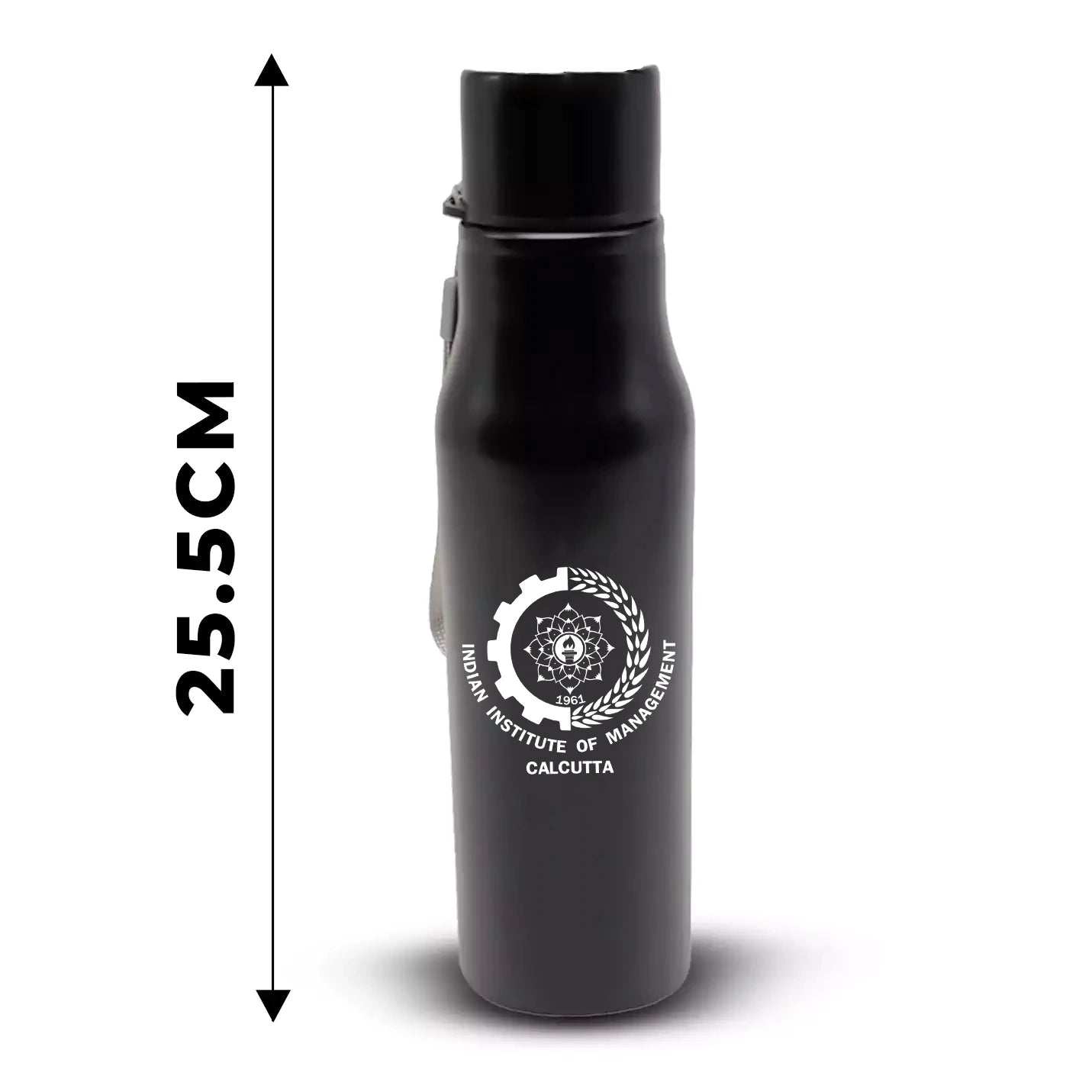 Spill proof Black IIMC Logo Stainless Steel Water Bottle