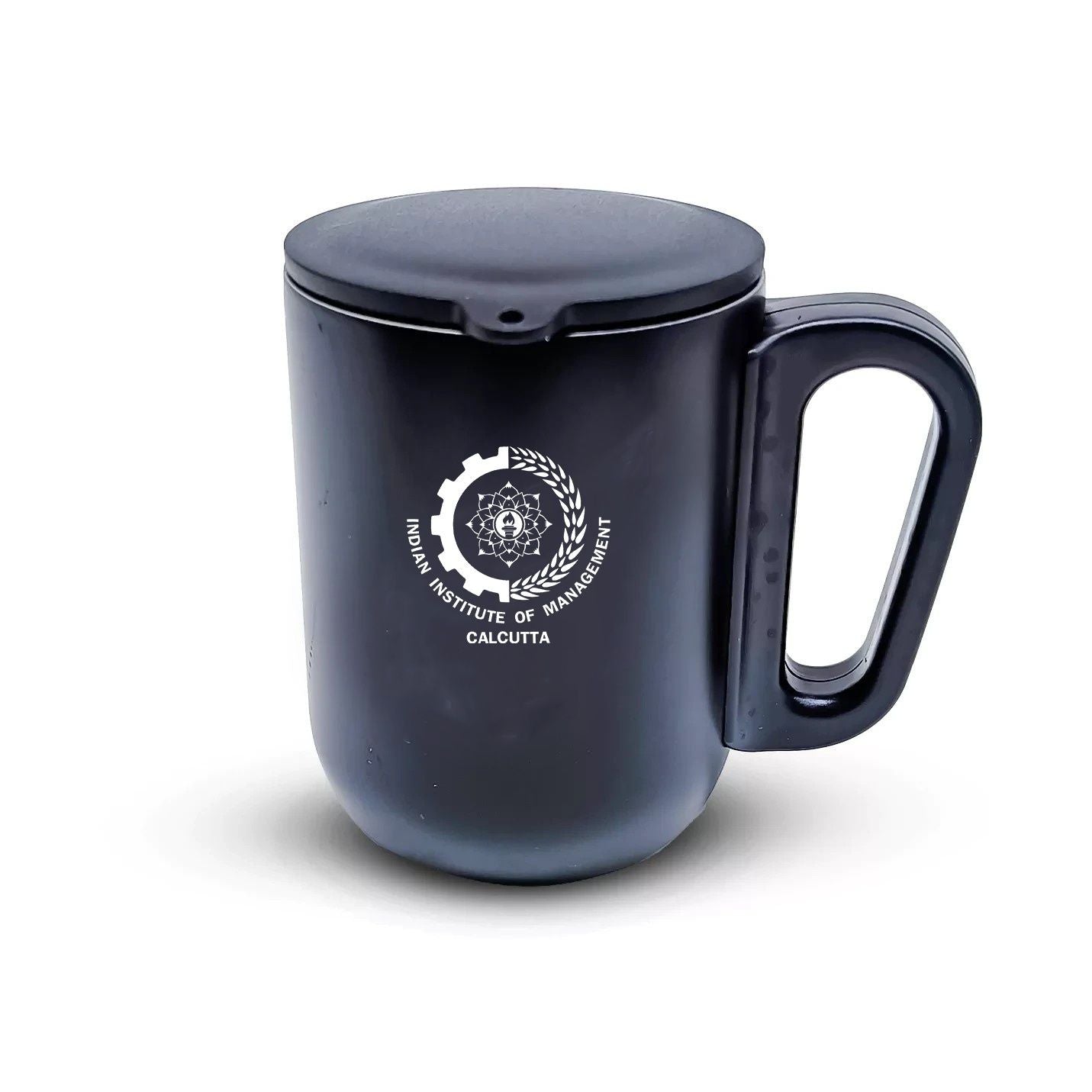 Trendy Black IIMC Logo Coffee Mug With Lid