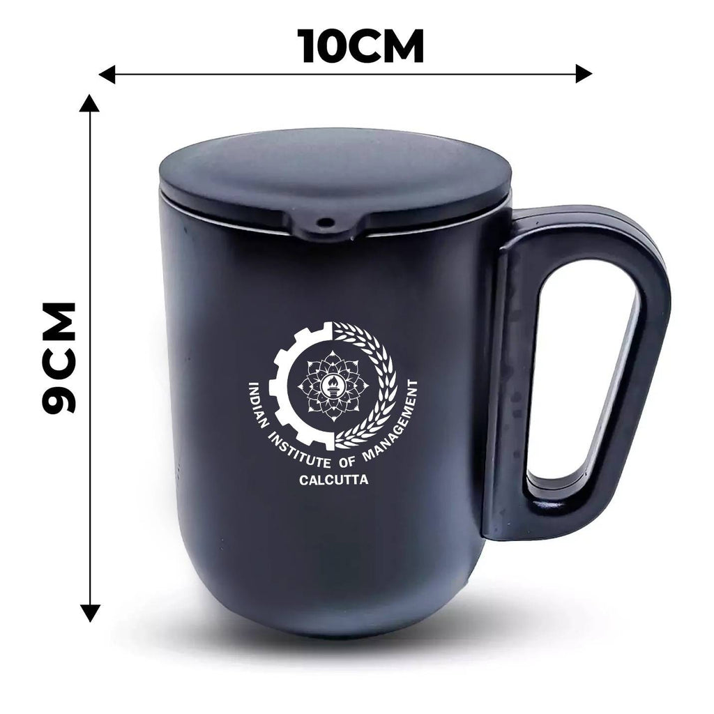 Trendy Black IIMC Logo Coffee Mug With Lid