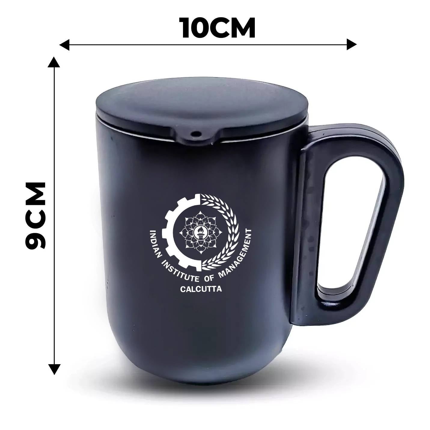 Trendy Black IIMC Logo Coffee Mug With Lid
