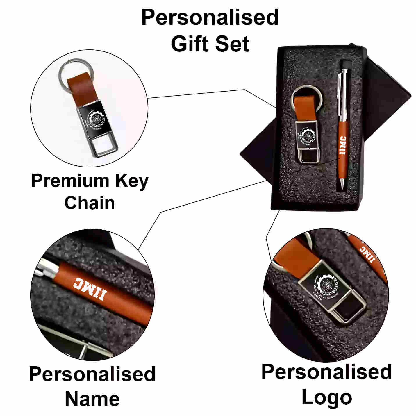 Executive Gift Combo – Pen & Keychain (Brown)