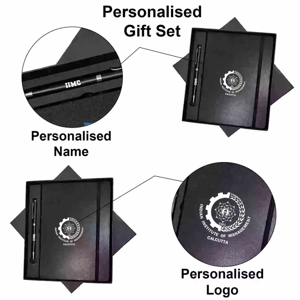 IIMC Branded Diary & Pen Gift Combo – Black Edition
